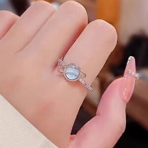 Elegant Silver Planet Ring, Planet and Stars Ring